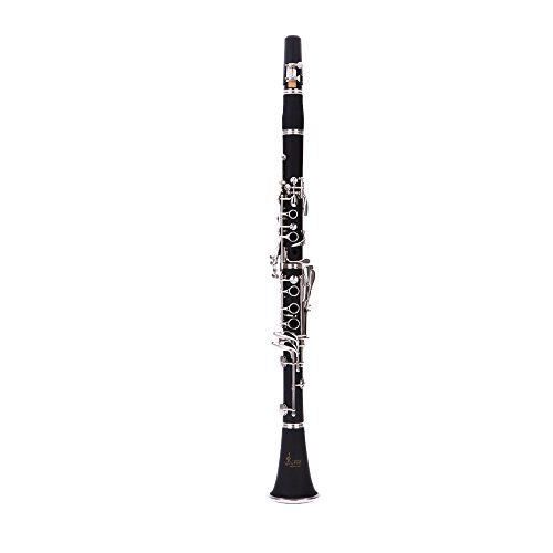 Andoer® Clarinete Baquelita 17 B ♭ Key Flat Soprano Niquelado Exquisito con