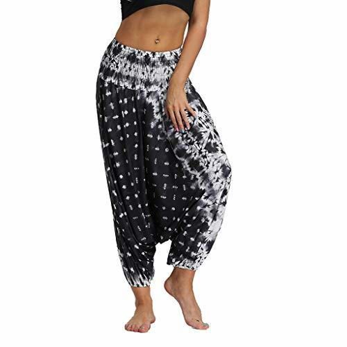 TUDUZ Pantalones Harén Aladdin Mujer Holgado Boho Hippy Pantalones Deportivos