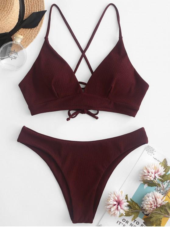 Products Bikini cami com nervuras e laço