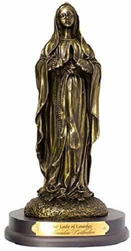 Efecto Bronce Nuestra Señora de Lourdes Estatua Ornamento 8.5"