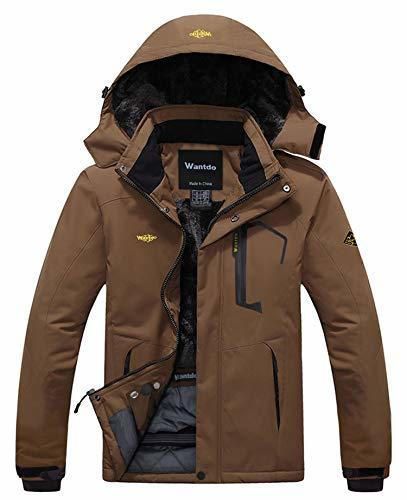 Fashion Wantdo Chaqueta de Montaña Esquí Impermeable para Hombres Marrón Large