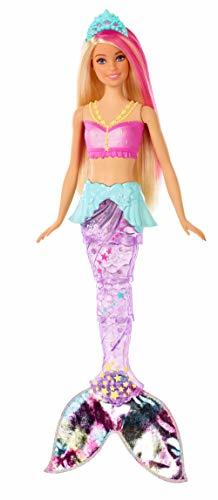 Product Barbie Dreamtopia, Sirena rubia nada y brilla con accesorios, regalo para niñas