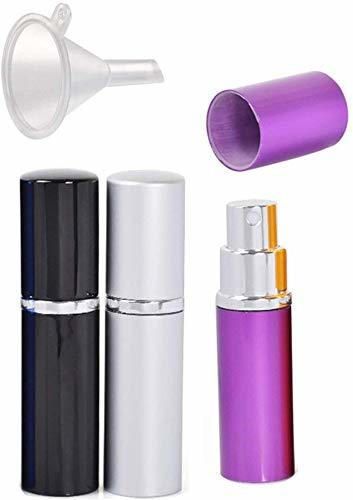 Samtlan Perfume Botellas 3Pcs Mini Recargable Contenedores Atomizador Botella Portátil con Embudo