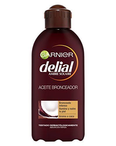 Garnier Delial Aceite Bronceador Intenso Nutritivo Hidratante con Aroma a Coco