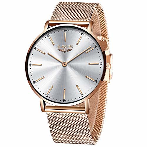 Producto LIGE Relojes Moda Femenina Casual Reloj Ultra Delgado para Mujer Reloj de