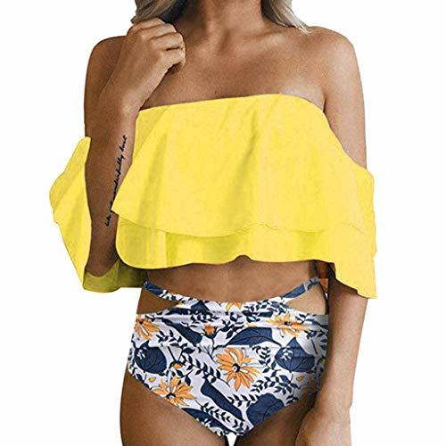 Place Luckycat Bikini Mujer Traje de baño 2018 Push Up Estampado Floral Conjunto