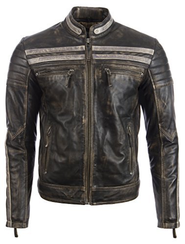 Place Aviatrix Hombres Cuero Autentico Especial Retro Moda Chaqueta