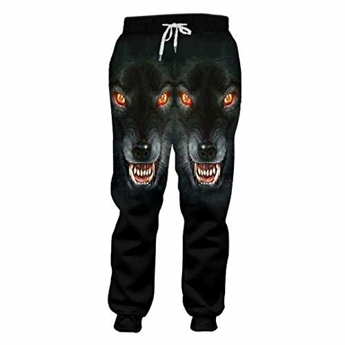 Place Pantalones de chándal de Longitud Completa para Hombres Imprimir Red Eyes Lion