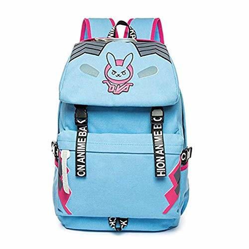 Overwatch Mochila Escolar D.Va Backpack Deluxe Cute para Niños Canvas Game Accesorio