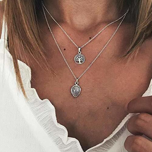 Social QFJCNZ Collar Mujer Boho Gold Color Star Colgante