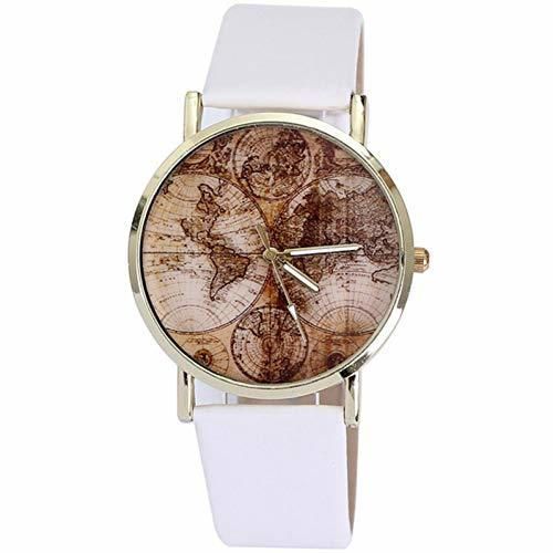 NO BRAND 2019 Reloj Mujer Moda Relojes para Mujer Mapa del Mundo