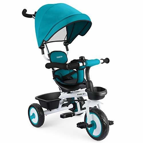 Fascol 4 en 1 Triciclo para Niños con Asiento Giratorio Adecuado para