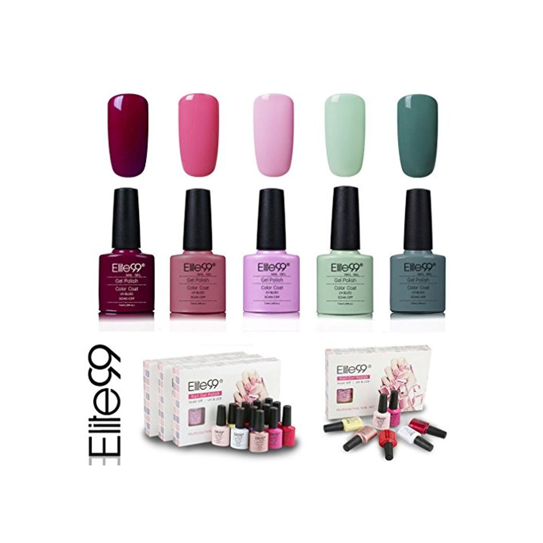 Social Elite99 Esmalte de Uñas Semipermanente Uñas de Gel UV LED Kit de