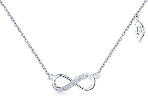 Infinito U - Collar de Plata Fina 925 Cadena Ajustable con Colgante