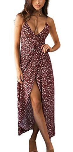 Vestidos Mujer Verano Largos Vintage Bohemio Estilo Etnica Estampados Elegantes Sin Mangas V Cuello Ajustado Hippies Casual Vestidos Playa Vestidos Largos Vestidos Camiseros