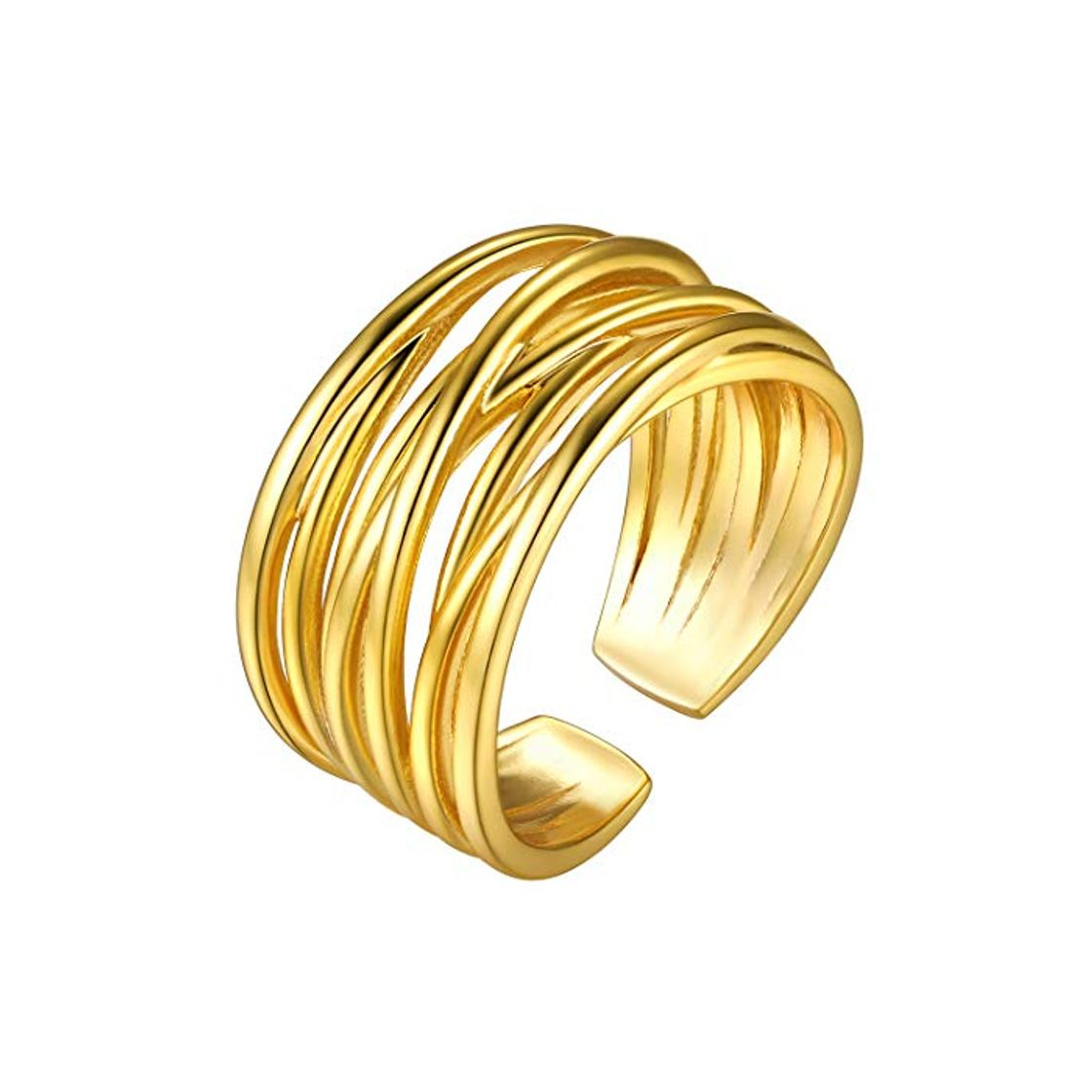 GoldChic Jewellery Anillo Amor Multicapa Oro Mujer