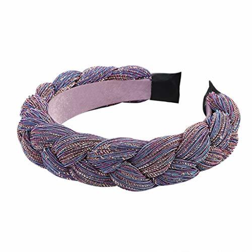 Social S-TROUBLE Diadema Trenzada Hecha a Mano romántica Bohemia Paño de Brillo Colorido