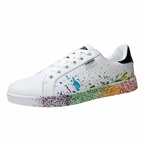 Zilosconcy Zapatillas de Deporte Mujer Moda Classics Pareja Coloridos Zapatos Blancos para