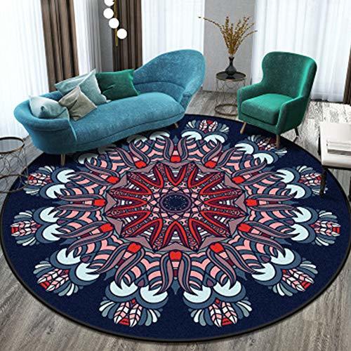 W.zz Alfombra Redonda Mandala balcón clásico salón decoración Estera Alfombra de Tejida