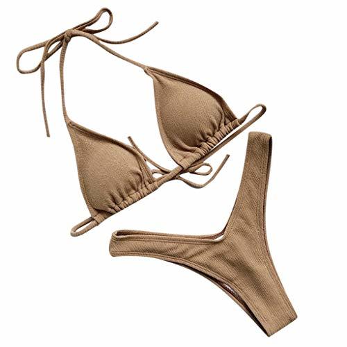 Product HoSayLike Bikini De Mujer Conjunto SóLido Traje BañO Sujetador Relleno Dos Piezas