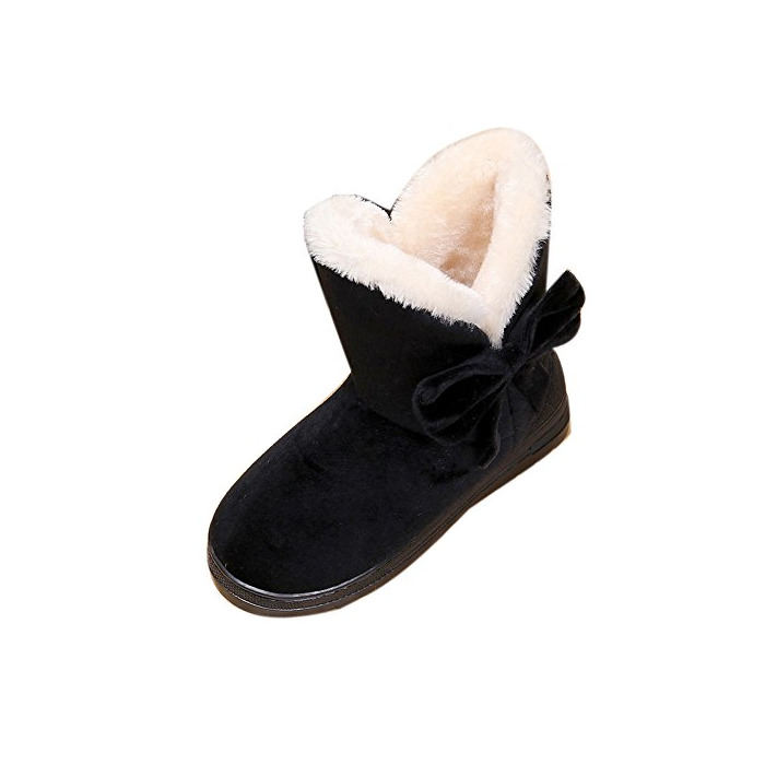 Social Kanlin1986 BBotas Nieves Mujer Botines Mujer Invierno Bowknot Warm Women Flats Shoes