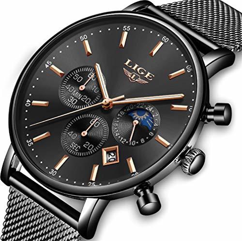 Place Reloj de Hombre La Moda Impermeable Reloj de Acero Inoxidable Ocio Los