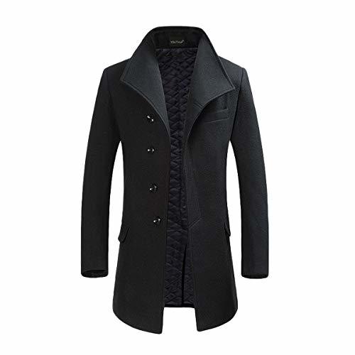 Place YOUTHUP Abrigos para Hombre Sobretodo de Invierno de Mezcla de Lana Chaquetas