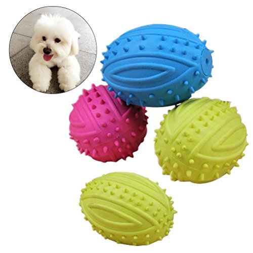 Places UEETEK 4 piezas de mascota de pelota de perro de mascota bola