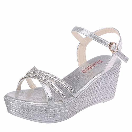 Social Sandalias Mujer Verano 2019 riou Bohemia Cinturón de Diamantes de imitación con