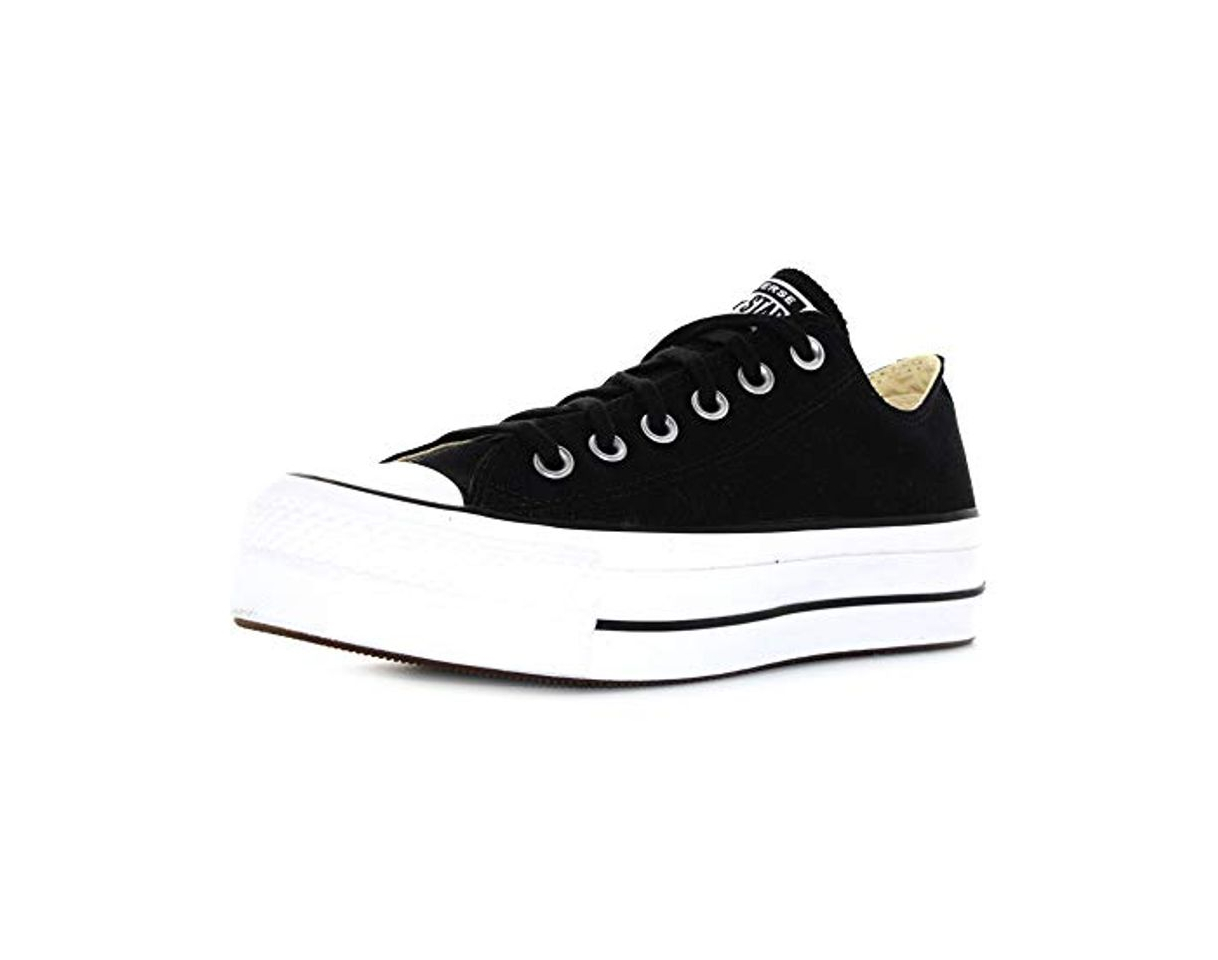 Social Converse Chuck Taylor CTAS Lift Ox Canvas, Zapatillas para Mujer, Negro