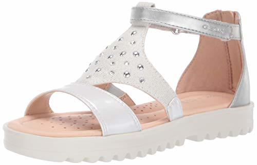 Product Geox Coralie G, Sandalias con Punta Abierta para Niñas, White