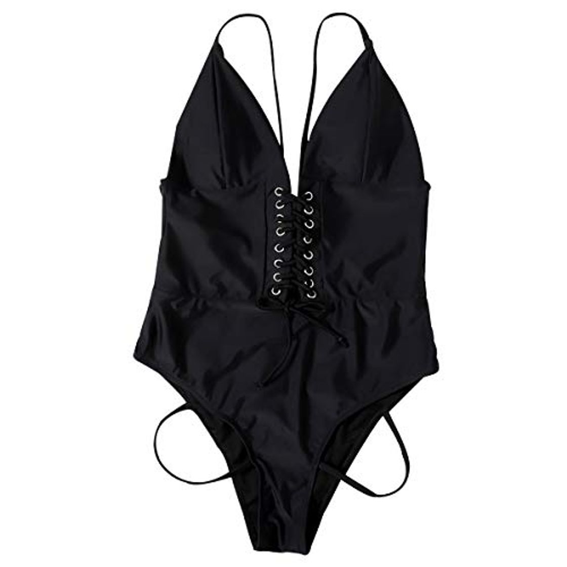 Social Bañadores Mujer Escote V Espalda Descubierta Natacion Trajes de Baño de Una Pieza Bikinis Tallas Grandes Trikini Bañador Moldeador Vientre Plano Push Up Piscina Surf Banadores de Señora Negro XL