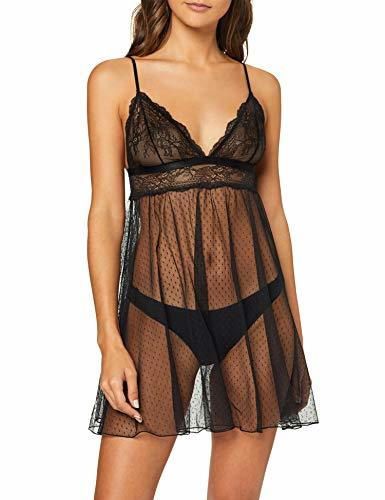 Women's Secret 2 Sense Main Short Nd Camisón, Negro