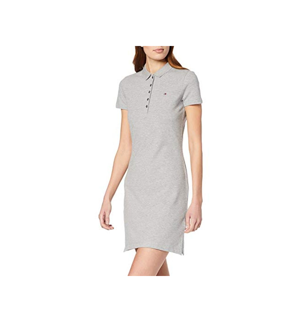 Fashion Tommy Hilfiger New Chiara Str Pq Polo Dress SS Vestido, Gris