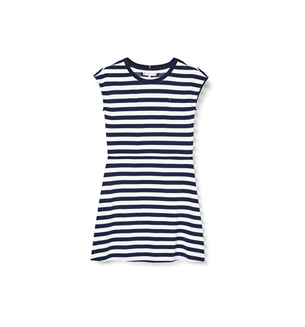 Products Tommy Hilfiger Essential Stripe Skater Dress SS Vestido, Blanco