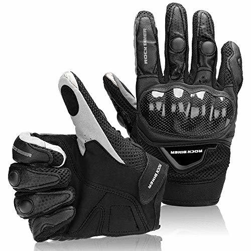 Place Guantes Moto Tranpirable Entretiempo Guantes con Protección Guantes Moto Verano Anti-Deslizante Pantalla