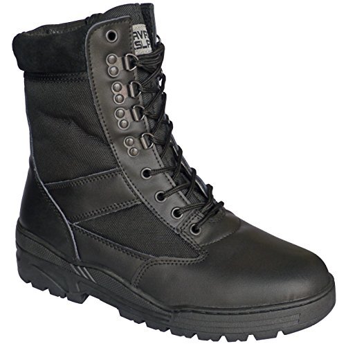 Moda Savage Island Botas Negras Piel Tipo Militar