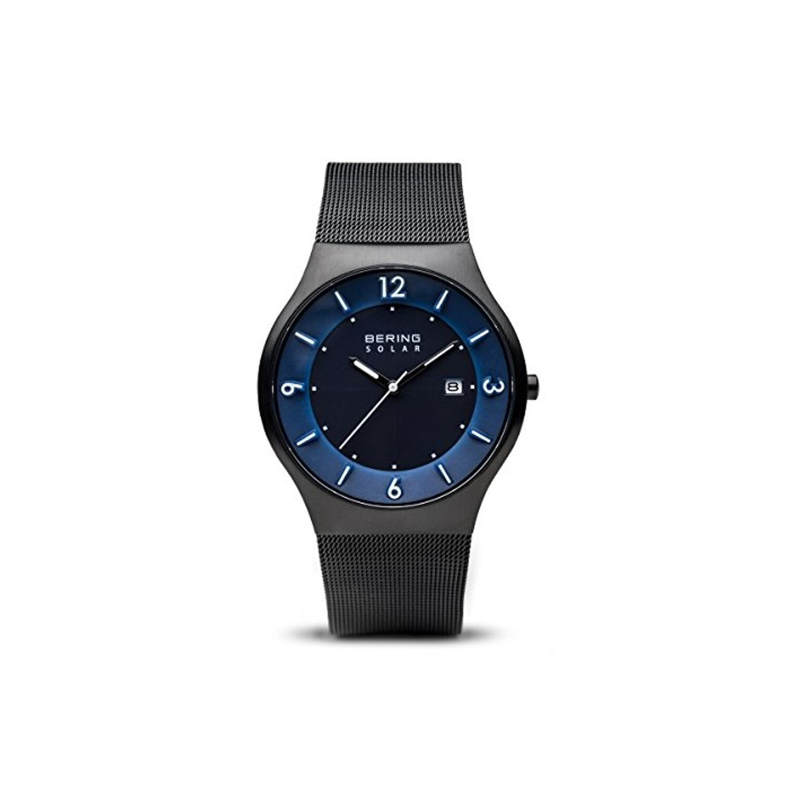 Social BERING Reloj Analógico para Hombre de Energía Solar con Correa en Acero
