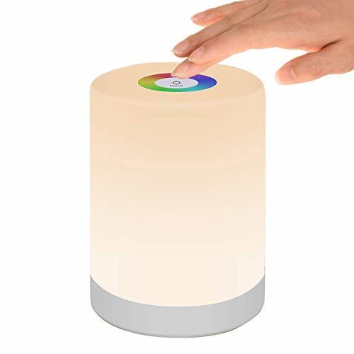 Social Luz de Nocturna LED, Lámpara de Mesita de Noche Inteligente, Control Tactil,