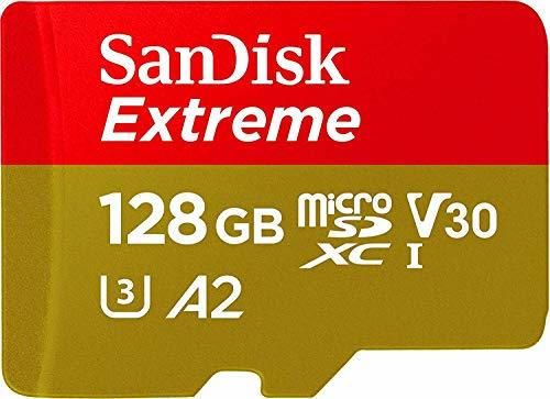 SanDisk Extreme - Tarjeta de memoria microSDXC de 128 GB con adaptador SD