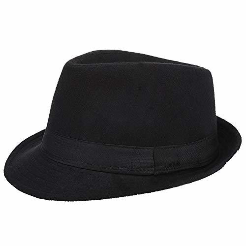 Place ToVii Sombrero Hombre Mujer Unisex Fieltro de Jazz Británico Trilby Hat Caballero