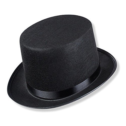 Social Schramm® Sombrero de Copa con Cinta de Raso Negro para Adultos Sombrero