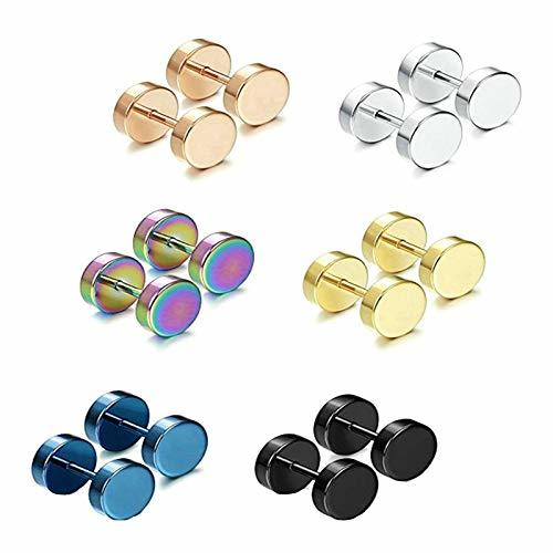 Lugar Aooaz 6 pares pendientes acero inoxidable mujer Multi color pendientes colgantes atornillar