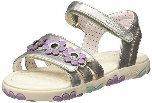 Place Geox J Sandal Hahiti D, Sandalias con Punta Abierta para Niñas, Plateado