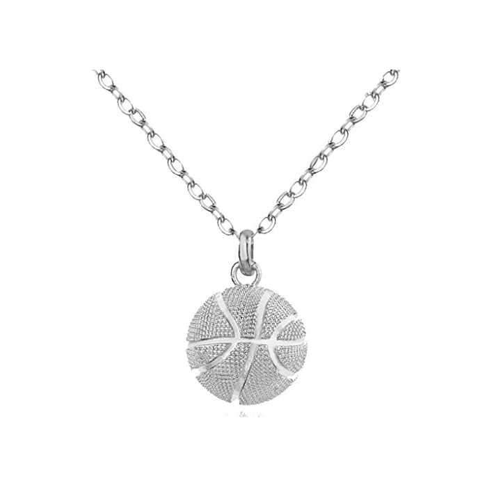 Product Lorsoul Baloncesto en Forma de Collar de Plata Collar del Amante Pendiente