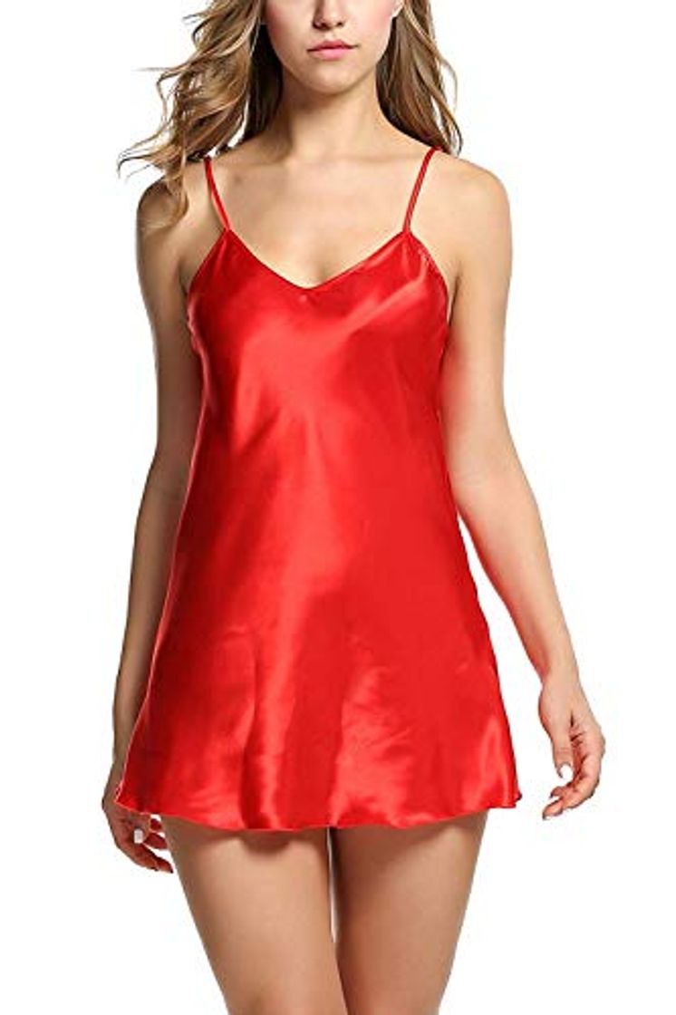 Fashion HuntDream Mujeres Sexy Bodycon Spaghetti Cami Vestido de Noche Ropa de Dormir