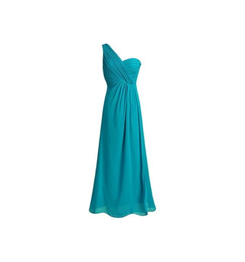 Freebily Vestido Largo de Gasa para Mujer Dama de Honor Vestido de Cóctel Fiesta Ceremonia Noche Verde Azulado 38