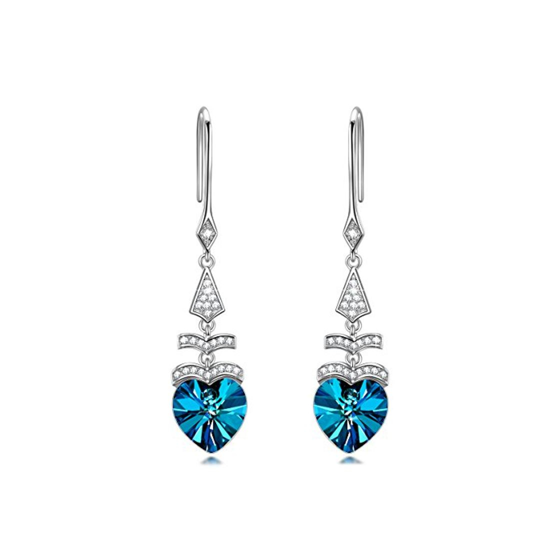 Moda Alex Perry Regalo 25 Plata Pendientes Mujeres Corazón Azul Árbol Cristales Swarovski Joyería para Elle Su Madre Amante Cumpleaños Aniversario