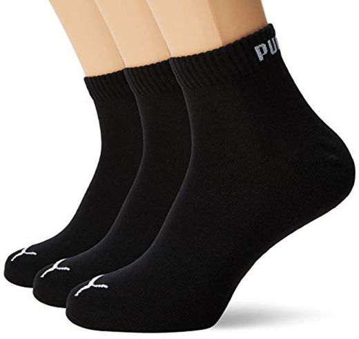 Puma Quarter 3P - Calcetines de deporte para hombre, color negro, talla