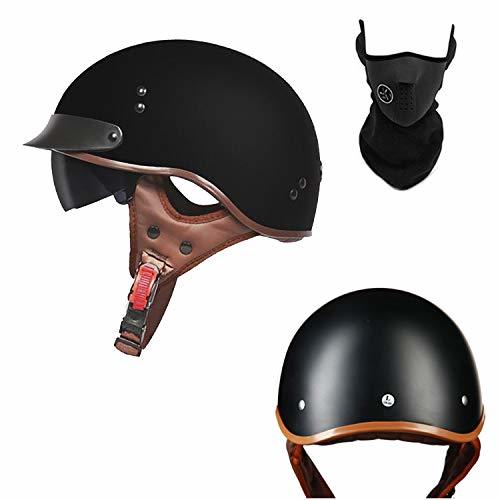 Lugares PURROMM Casco Harley Retro Open-Face Casco Vintage Cruiser Moto Casque Casco Motocicleta